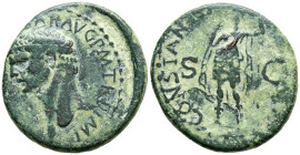 CLAUDIO I. As. (Ae. 10,48g/27mm). 41-43 d.C. Roma. (RIC 111). Anv: Cabeza de Claudio I a izquierda, alrededor leyenda: TI CLAVDIVS CAESAR AVG P M TR P...