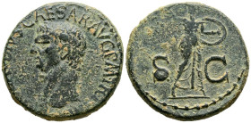 CLAUDIO I. As. (Ae. 12,01g/27mm). 41-50 d.C. Roma. (RIC 100). Anv: Cabeza de Claudio I a izquierda, alrededor leyenda: TI CLAVDIVS CAESAR AVG P M TR P...