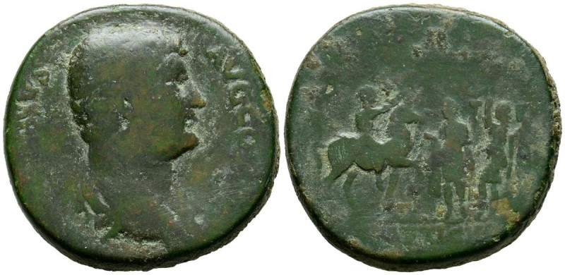 ADRIANO. Sestercio. (Ae. 23,80g/32mm). 137 d.C. Roma. (RIC 928). Anv: Busto drap...