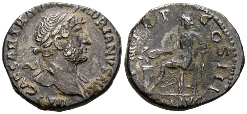 ADRIANO. Denario. (Ar. 3,23g/18mm). 120-121 d.C. Roma. (RIC 378). Anv: Busto lau...