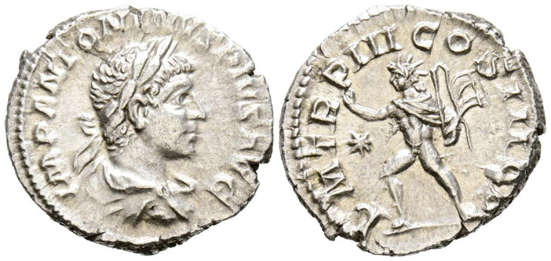 HELIOGABALO. Denario. (Ar. 3,05g/19mm). 220 d.C. Roma. (RIC 17). Anv: Busto laur...