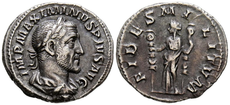 MAXIMINO I. Denario. (Ar. 3,18g/20mm). 236-238 d.C. Roma. (RIC 18a). Anv: Busto ...