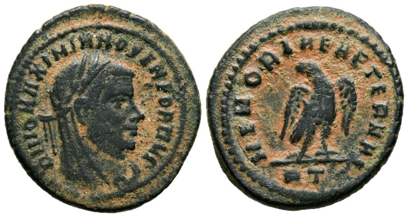 MAXIMIANO. Follis. (Ae. 2,03g/18mm). 317-318 d. C. Roma. (RIC 110). Anv: Cabeza ...