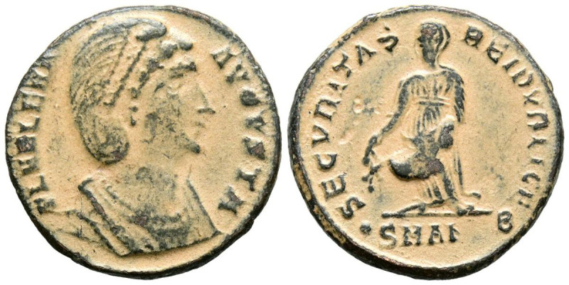 HELENA. Follis. (Ae. 3,25g/19mm). 327-329 d.C. Antioquía. (RIC 80). Anv: Busto d...