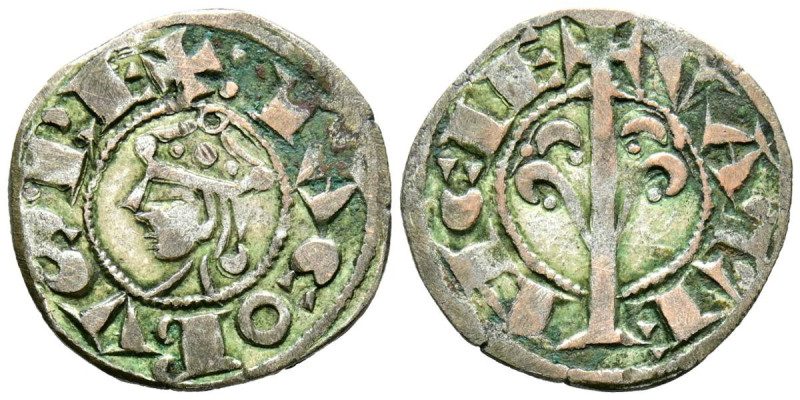 JAIME I (1213-1276). Dinero. (Ve. 1,26g/17mm). Valencia. (Cru.V.S. 316). Anv: Bu...