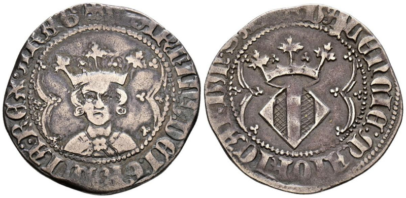 MARTI I (1396-1410). 1 Real. (Ar. 3,31g/25mm). Valencia. (Cru V.S. 527.1). Anv: ...