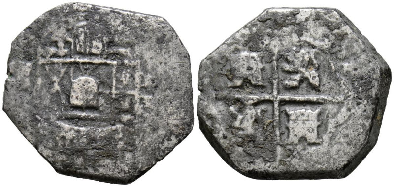 ¿FELIPE III (1598-1621)? 4 Reales. (Ar. 10,63g/28mm). Fecha no visible. ¿Toledo ...