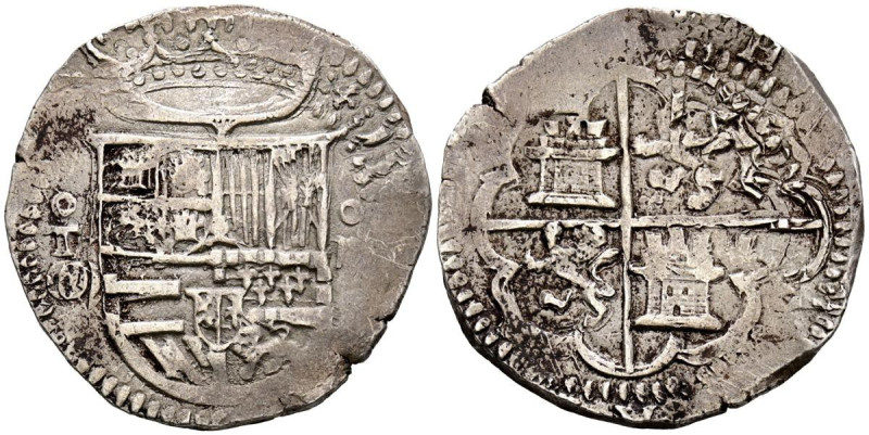 FELIPE II (1556-1598). 4 Reales. (Ar. 13,76g/33mm). Fecha no visible. Toledo M. ...