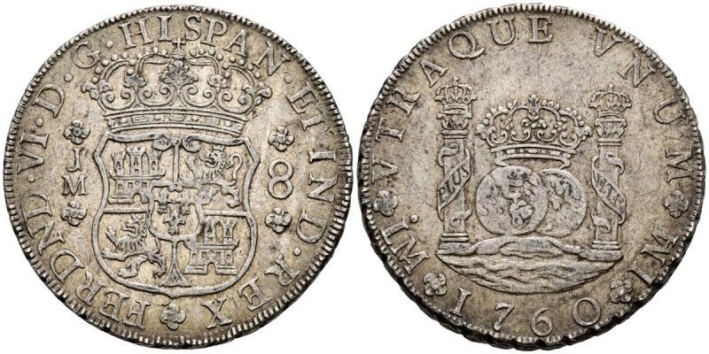 FERNANDO VI (1746-1759). 8 Reales. (Ar. 26,94g/39mm). 1760 Lima JM. (Cal-2019-46...