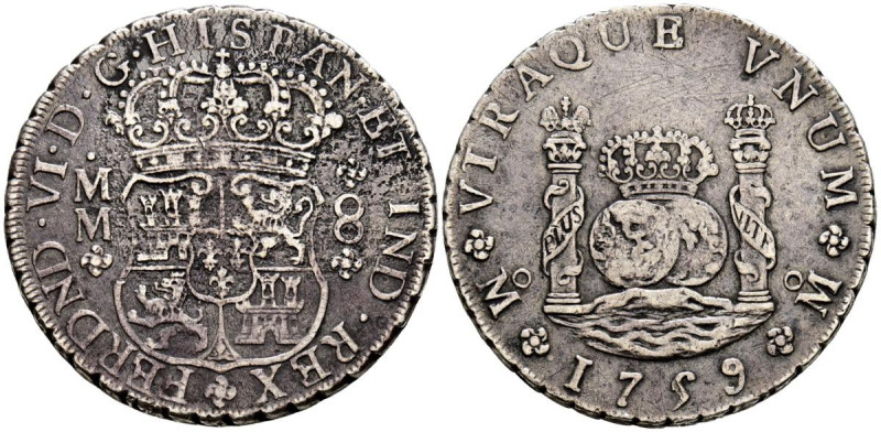 FERNANDO VI (1746-1759). 8 Reales. (Ar. 26,07g/39mm). 1759. México MM. (Cal-2019...