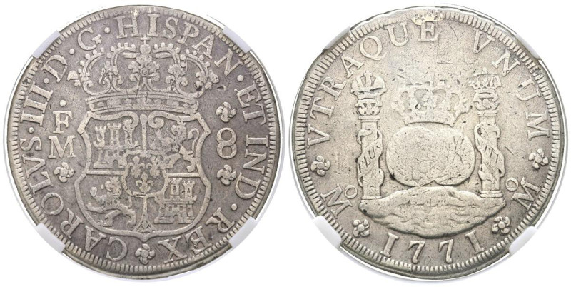 CARLOS III (1759-1788). 8 Reales. (Ar. 26,79g/39mm). 1767. México MF. (Cal-2019-...