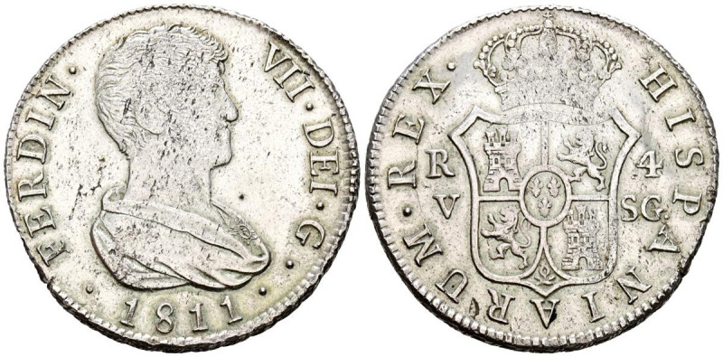 FERNANDO VII (1808-1833). 4 reales (Ar. 13,16g/33mm). 1811. Valencia SG. (Cal-20...