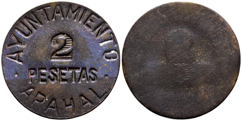 ARAHAL. 2 Pesetas. (Ln. 5,54g/30mm). S/D. Sevilla. (Cal-2019-42). MBC+. Escaso e...