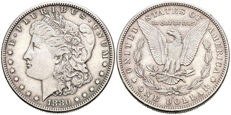 ESTADOS UNIDOS. 1 Dollar. (Ar. 26,76g/38mm). 1880. San Francisco S. (Km#110). MB...