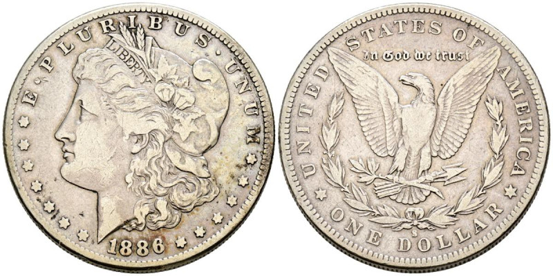 ESTADOS UNIDOS. 1 Dollar. (Ar. 26,30g/38mm). 1886. San Francisco S. (Km#110). MB...