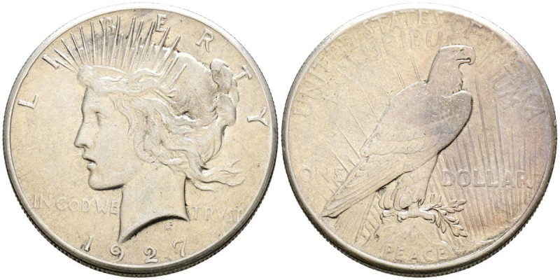 ESTADOS UNIDOS. 1 Dollar. (Ar. 26,69g/38mm). 1927. Philadelphia. (Km#150). MBC.