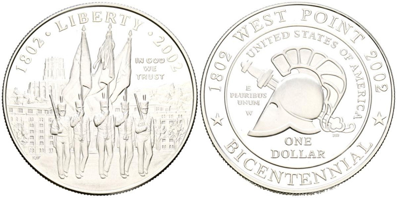 ESTADOS UNIDOS. 1 Dollar. (Ar. 27,36g/38mm). 2002. West Point. Bicentenario de l...