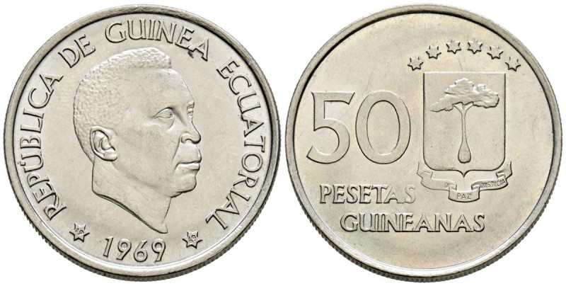 GUINEA ECUATORIAL. 50 Pesetas. (AeNi. 10,15g/29mm). 1959. (Km#4). SC.