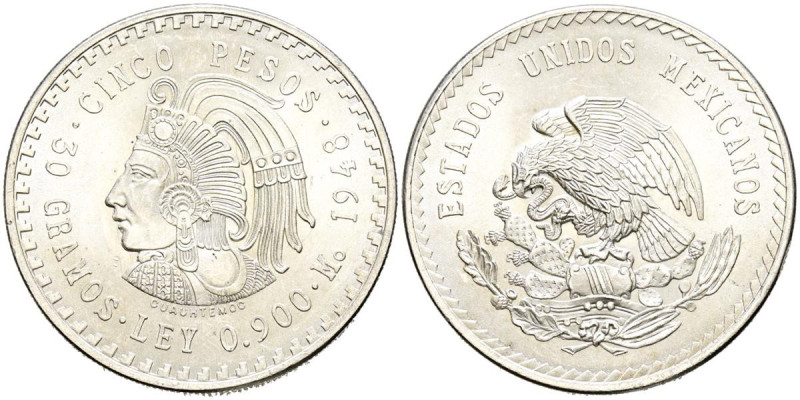 MÉXICO. 5 Pesos. (Ar. 29,96/40mm). 1948. (Km#465). SC.