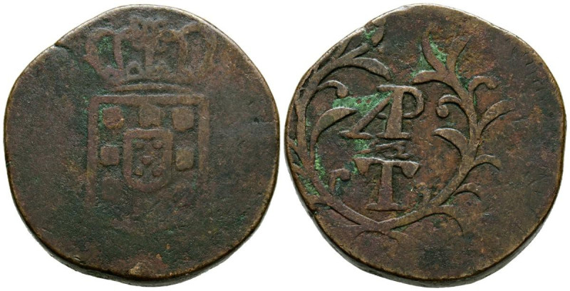 INDIA PORTUGUESA. D. Miguel I (1828 -1834). 1/2 Tanga. (30 Réis). (Ae. 19,15g/30...