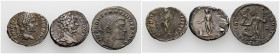 IMPERIO ROMANO. Pareja de dos denarios de Caracalla y Septimio Severo y un follis de Constantino I. A EXAMINAR.