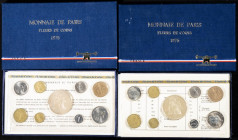 MONEDAS EXTRANJERAS. Muy Interesante conjunto formado por 9 estuches conmemorativos y series que se dividen en: Francia, serie completa de la Monnaeie...