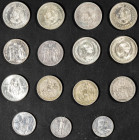 MONEDAS EXTRANJERAS. Interesante conjunto de 29 monedas de plata con variedad de módulos, fechas (siglos XIX y XX) y países. Diferentes estados de con...