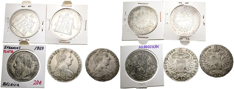 MONEDAS EXTRANJERAS. Conjunto de 5 monedas en plata de módulos grande acuñadas e...