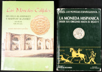 Magnífico conjunto de 2 manuales/catálogos: Las Monedas Califales (Rafael Frochoso) y La Moneda Hispánica I (F. Álvarez Burgos). Diferentes estados de...