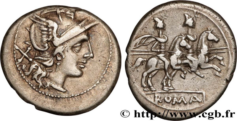 ROMAN REPUBLIC - ANONYMOUS
Type : Denier 
Date : c. 211-206 AC. 
Mint name / Tow...