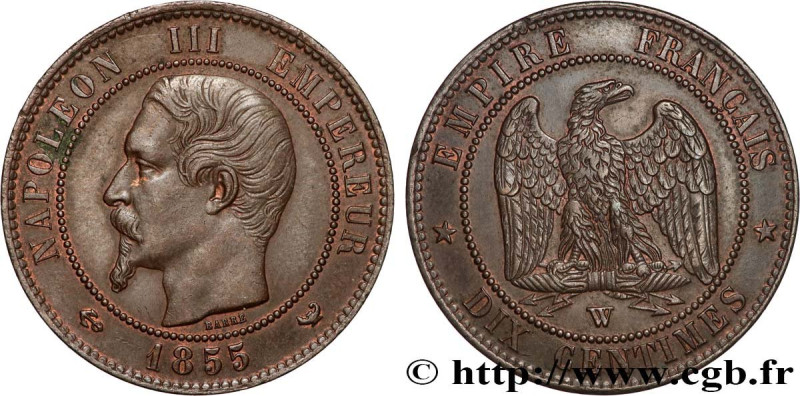 SECOND EMPIRE
Type : Dix centimes Napoléon III, tête nue 
Date : 1855 
Mint name...