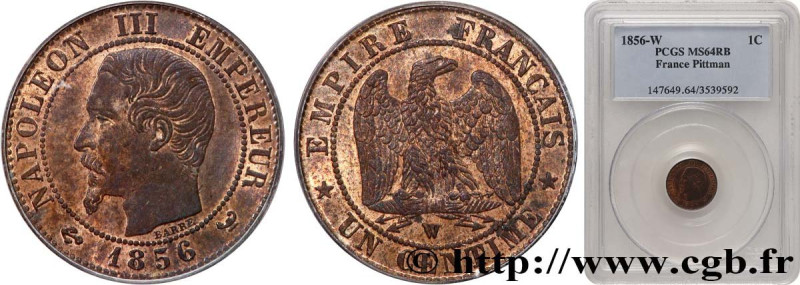 SECOND EMPIRE
Type : Un centime Napoléon III, tête nue 
Date : 1856 
Mint name /...