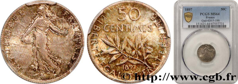 III REPUBLIC
Type : 50 centimes Semeuse 
Date : 1897 
Mint name / Town : Paris 
...