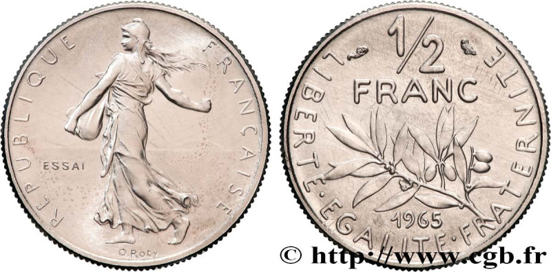 V REPUBLIC
Type : Essai du 1/2 franc Semeuse 
Date : 1965 
Mint name / Town : Pa...