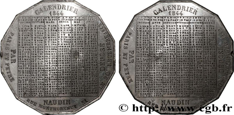 LOUIS-PHILIPPE I
Type : Médaille, Calendrier 
Date : 1844 
Metal : tin 
Diameter...