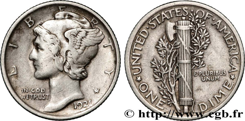 UNITED STATES OF AMERICA
Type : 1 Dime Mercury 
Date : 1921 
Mint name / Town : ...