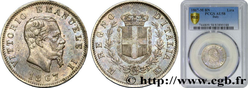 ITALY - KINGDOM OF ITALY - VICTOR-EMMANUEL II
Type : 1 Lire  
Date : 1867 
Mint ...