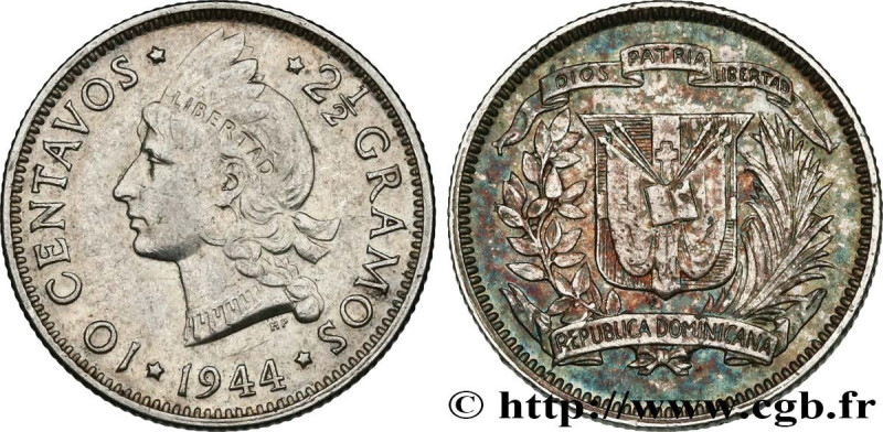 DOMINICAN REPUBLIC
Type : 10 Centavos 
Date : 1944 
Quantity minted : 1000000 
M...