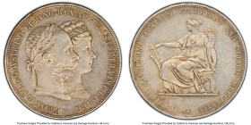 Franz Joseph I "Silver Wedding" 2 Florin (2 Gulden) 1879 AU58 PCGS, KM-XM5. HID09801242017 © 2024 Heritage Auctions | All Rights Reserved