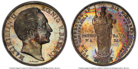 Bavaria. Maximilian II 2 Gulden 1855 MS62 PCGS, KM848. Gorgeous, multi-color toning coats this mint state survivor. HID09801242017 © 2024 Heritage Auc...