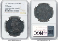 Anne "Vigo" Crown 1703 AU Details (Environmental Damage) NGC, KM519.1, S-3576. An essential Pre-Union issue, bearing the 'VIGO' hallmark that serves a...