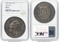 Tuscany. Carlo Ludovico & Maria Louisa 10 Lire 1807 MS61 NGC, Florence mint, KM-C49.2, Dav-152, Pag-27. Mintage: 3,863. One year type. HID09801242017 ...