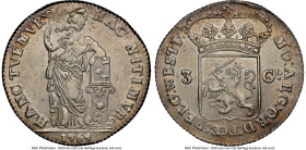West Friesland. Provincial 3 Gulden 1764 MS65 NGC, KM141.1, Dav-1853, Delm-1147, PW-Wf46. Exceedingly lustrous and a type we rarely encounter so fine....