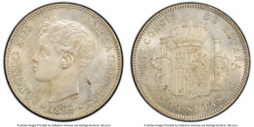 Alfonso XIII 5 Pesetas 1899 (99)-SG-V MS63 PCGS, Madrid mint, KM707, Cal-28. Last year of four-year type. HID09801242017 © 2024 Heritage Auctions | Al...