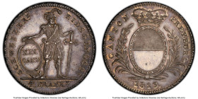 Fribourg. Canton 4 Franken 1813 MS63+ PCGS, KM79, Dav-363, HMZ-2-283. Mintage: 2,429. An exciting, early 19th century Choice Plus Swiss Cantonal Crown...