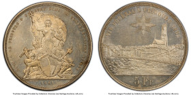 Confederation "Fribourg Shooting Festival" Taler of 5 Francs 1881 MS63 PCGS, Bern mint, KM-XS15, Richter-403. 37mm. HID09801242017 © 2024 Heritage Auc...