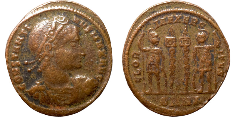 Constantinus II. (330-333 AD). Æ Follis. Obv: FL IVL CONSTANTINVS NOB C. laureat...