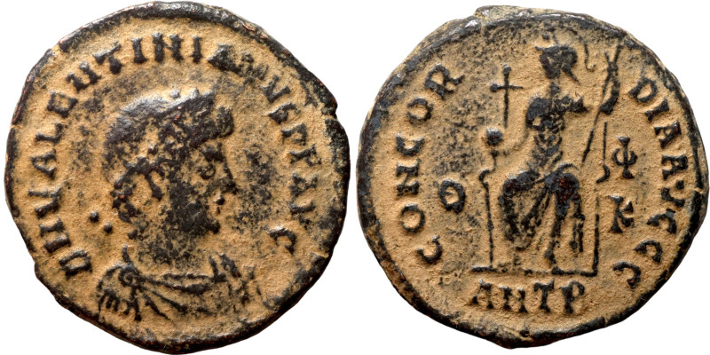 Valentinian II. (378-383 AD). Æ Follis. Antioch. Obv: D N VALENTINIANVS P F AVG....