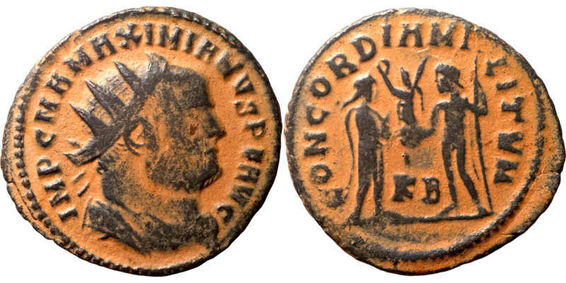 Maximianus. (286-305 AD). Æ Antoninian. Obv: IMP C M A MAXIMIANVS P F AVG. radia...