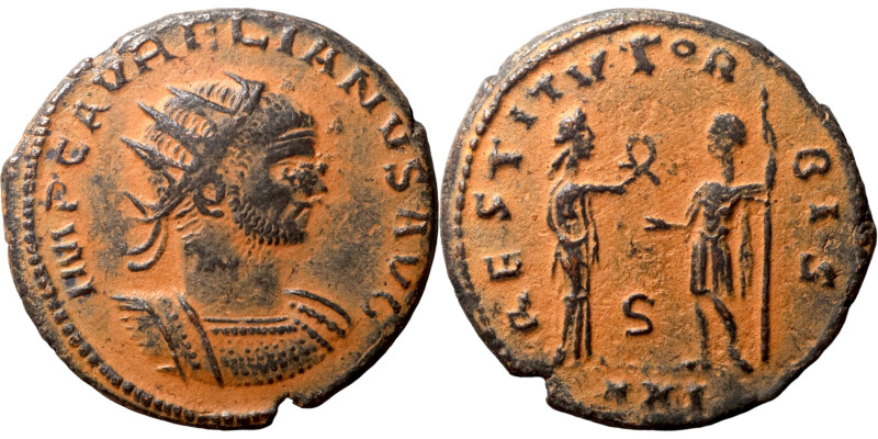 Aurelian. (274-275 AD). Æ Antoninian. Antioch. Obv: IMP C AVRELIANVS AVG. radiat...